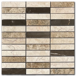 Marble Mosaic Beige Mix 2,5x10 cm Polished