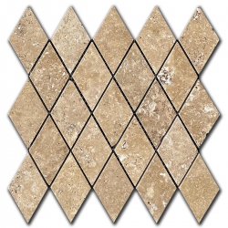 Travertine Mosaic Sunset Lara 5x5 cm Brushed