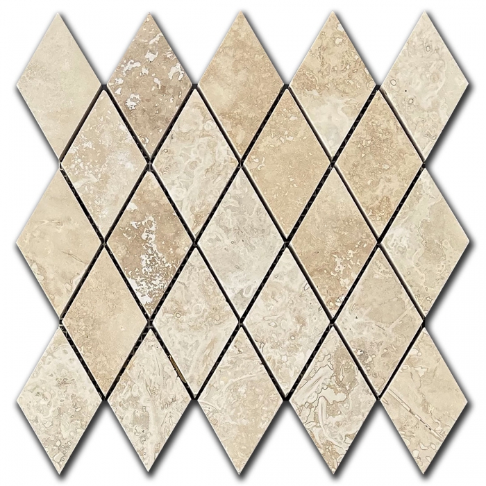 Travertine Mosaic Ivory Lara 5x5 cm Honed and Filled